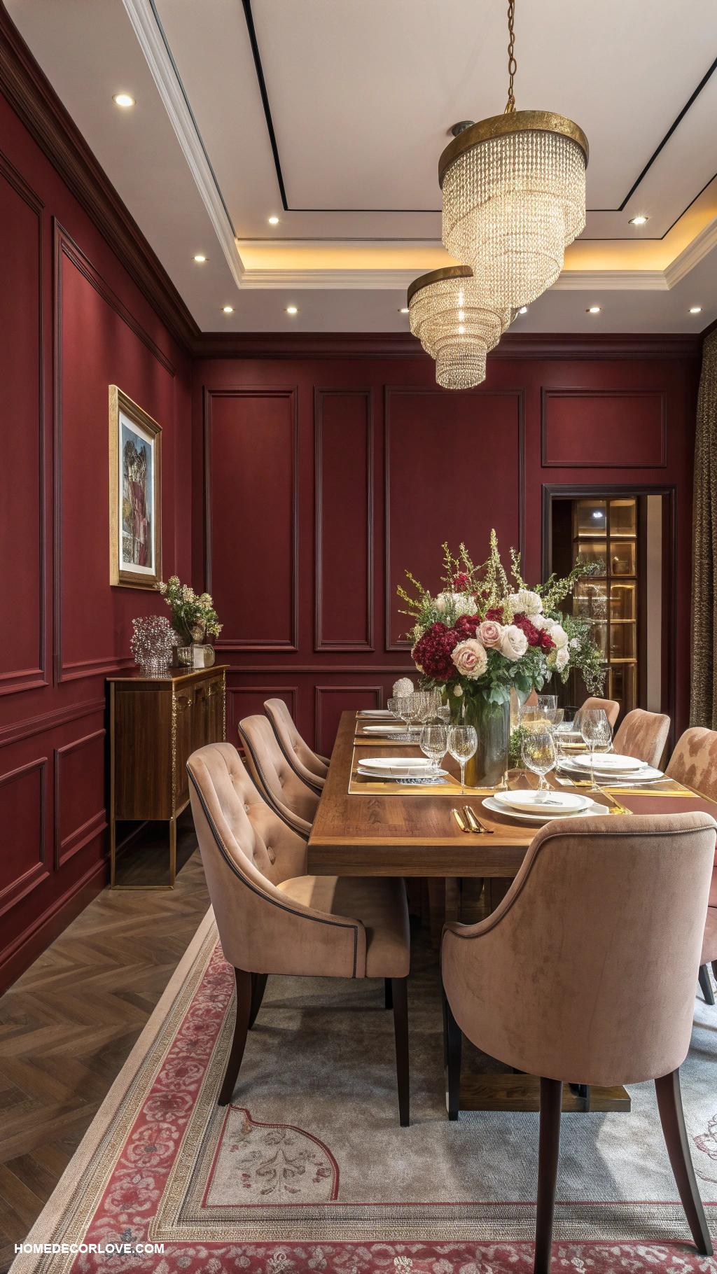dining room paint color ideas Rich burgundy for warmth and sophistication