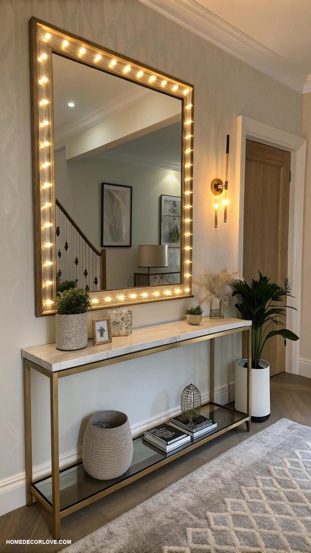 entryway mirror ideas Accent lighting to enhance reflections