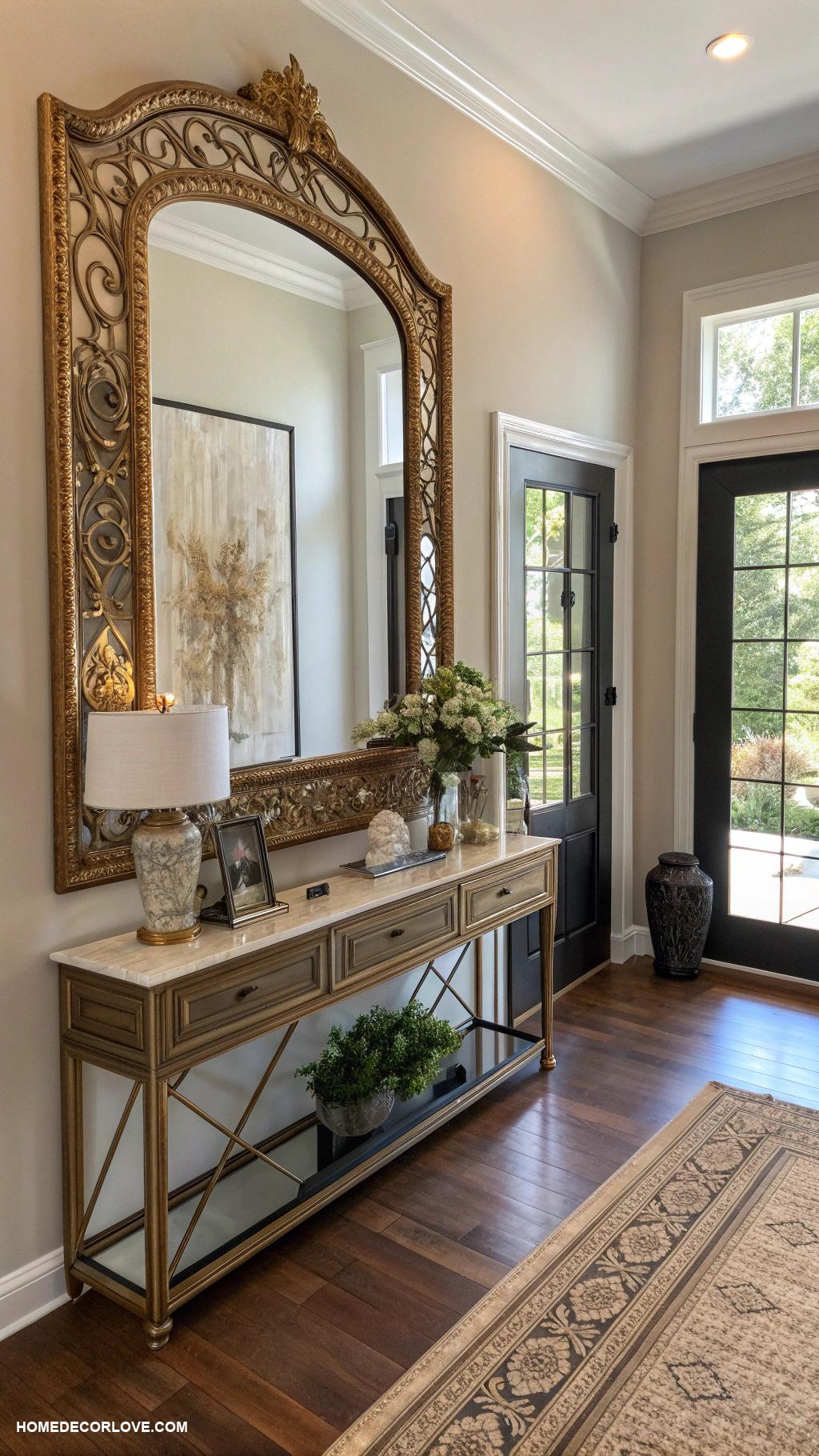 entryway mirror ideas Front door size for dramatic entrance