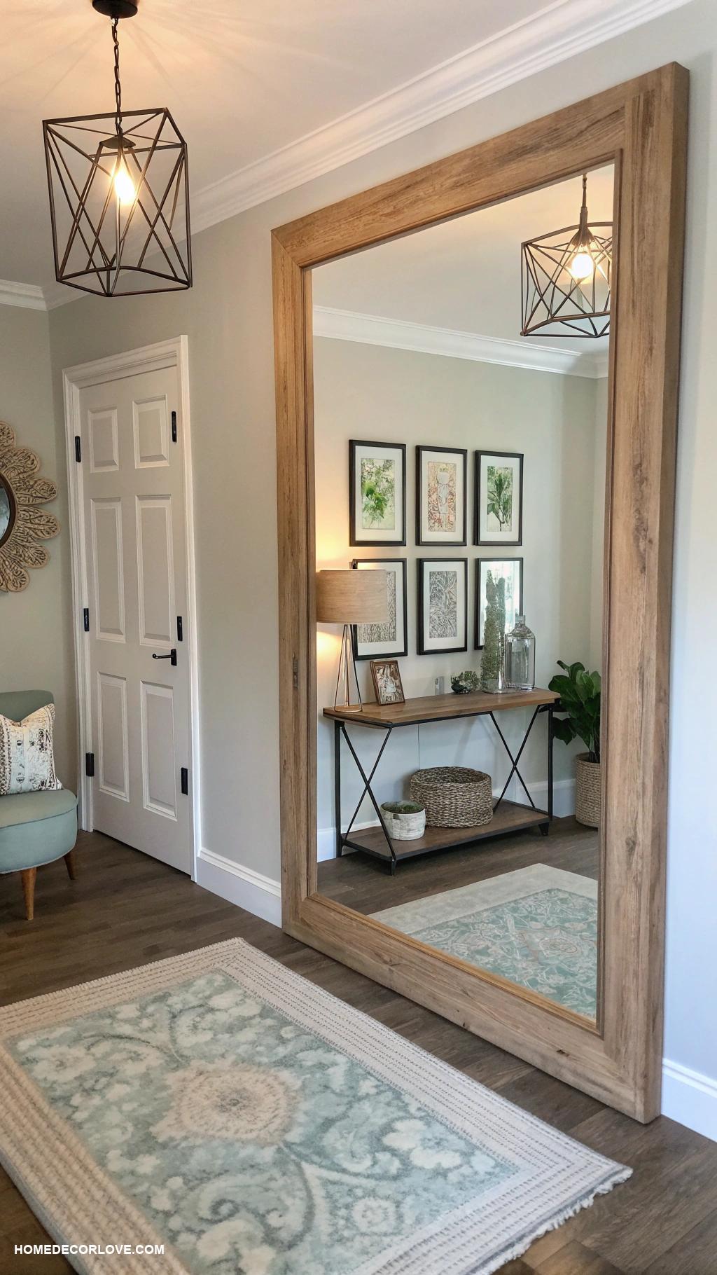 entryway mirror ideas Full length mirror for spacious effect