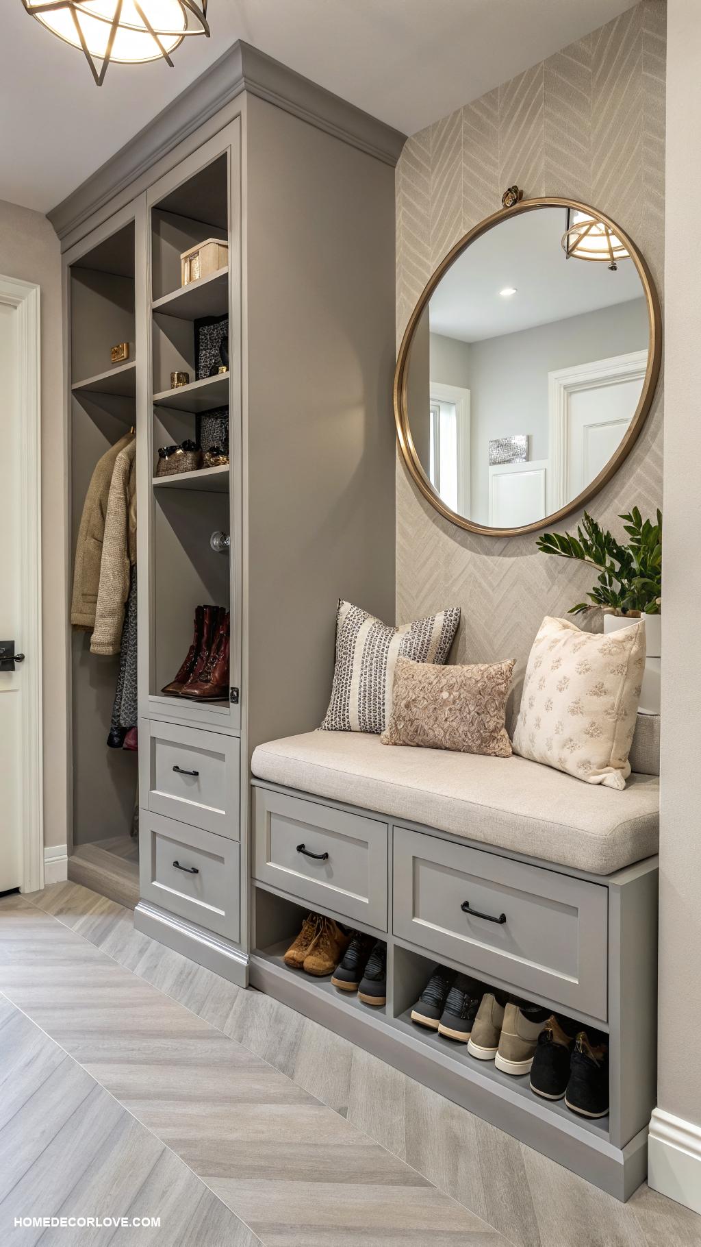 entryway shoe storage ideas Shoe cabinet with seating area