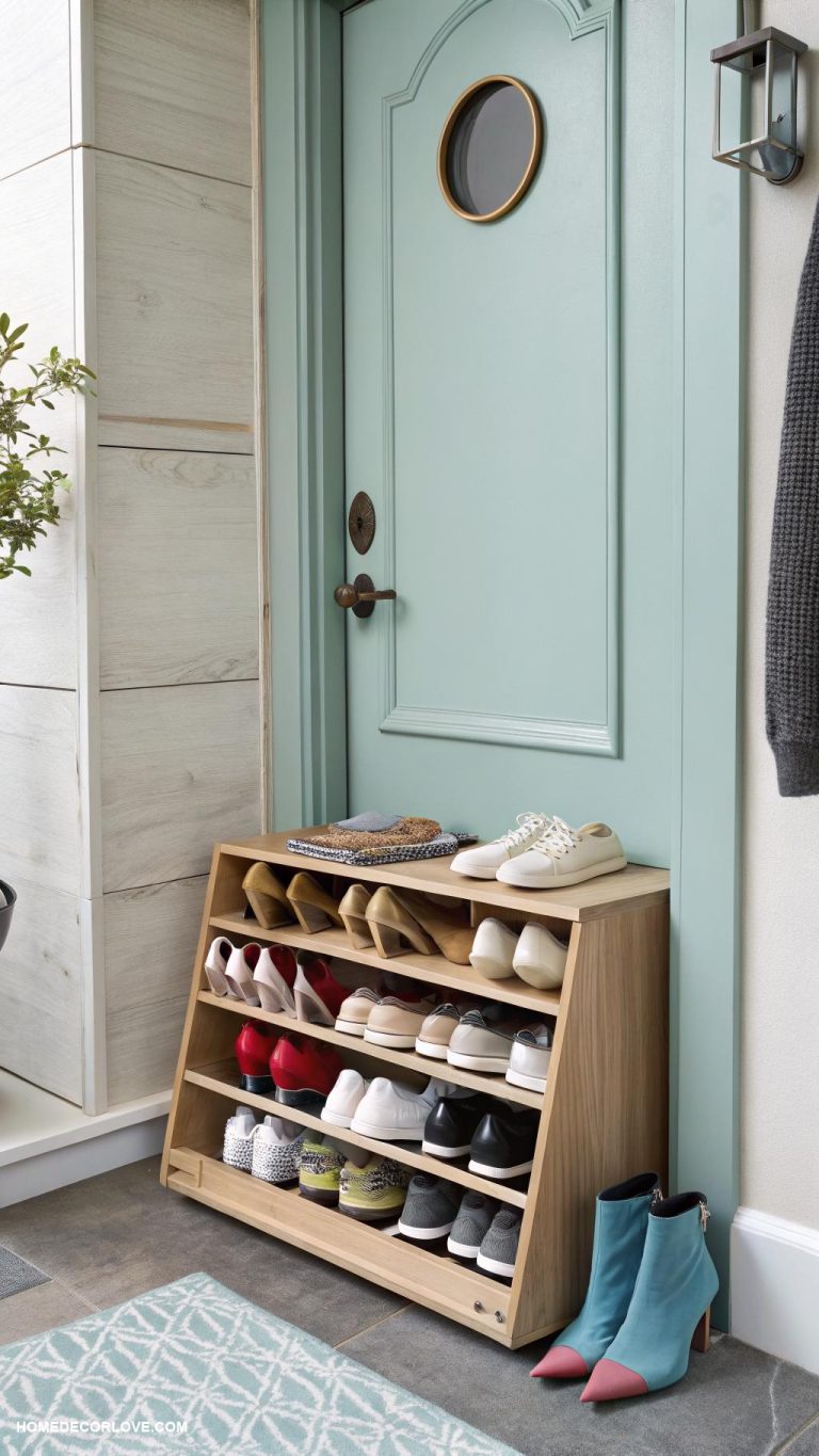 entryway shoe storage ideas Shoe organizer placed inside door
