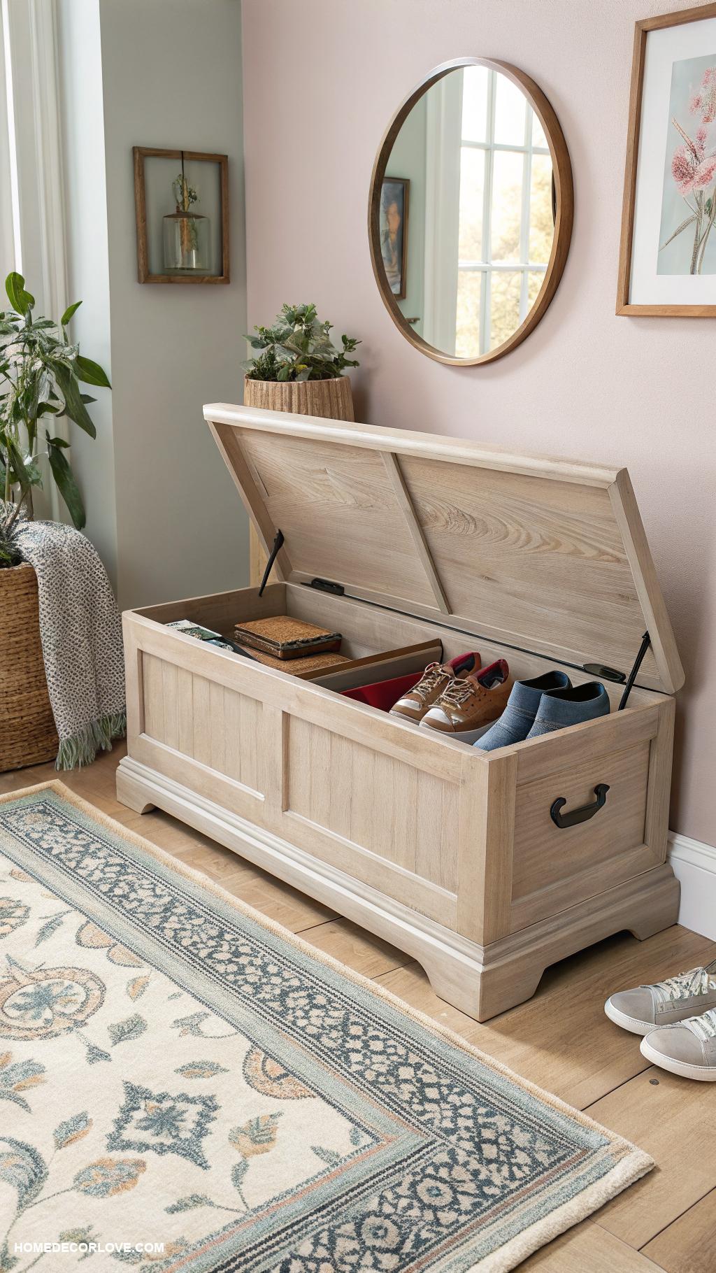 entryway shoe storage ideas Under bench storage with lift top