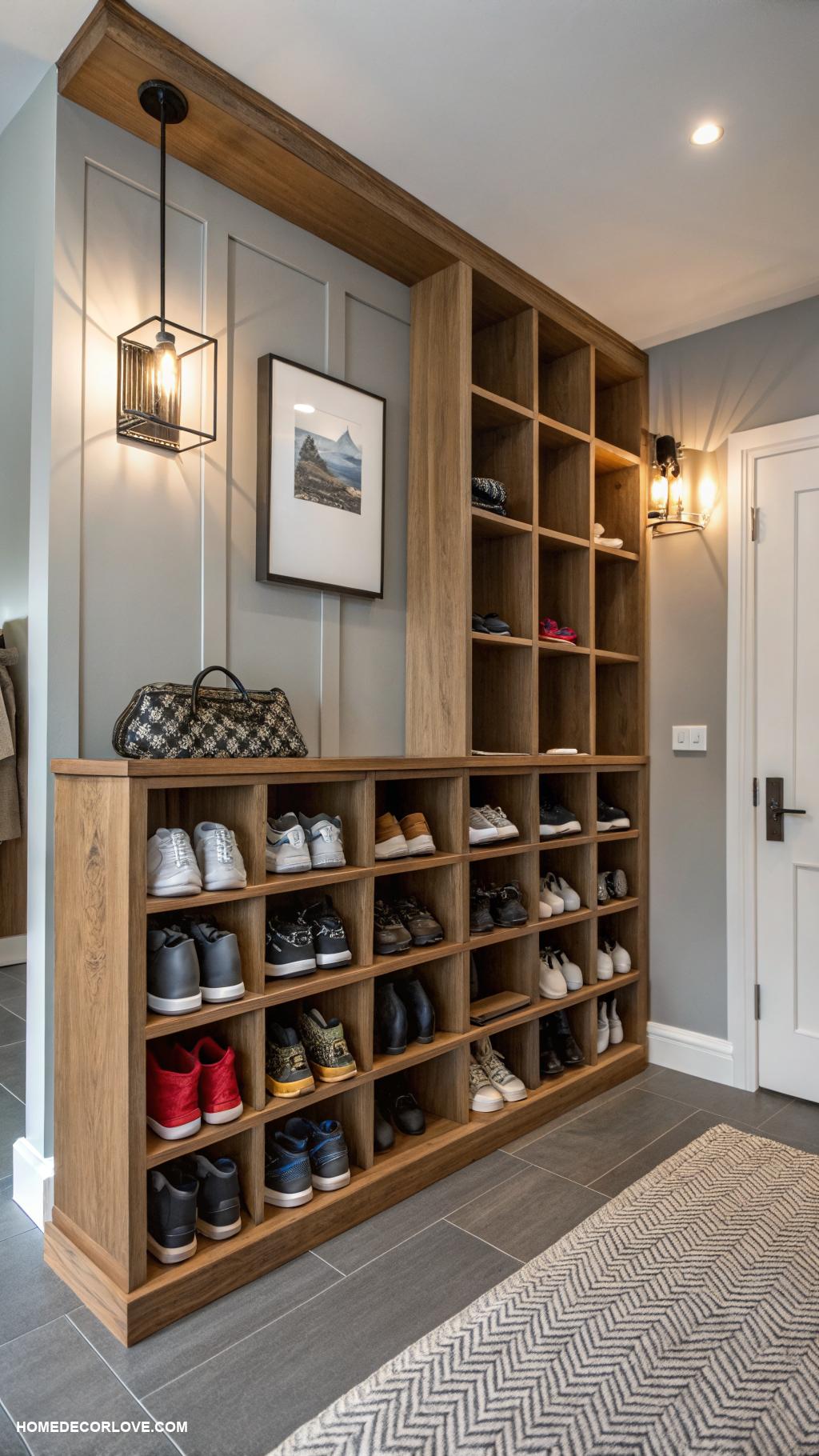 entryway shoe storage ideas Wall mounted cubbies for shoes