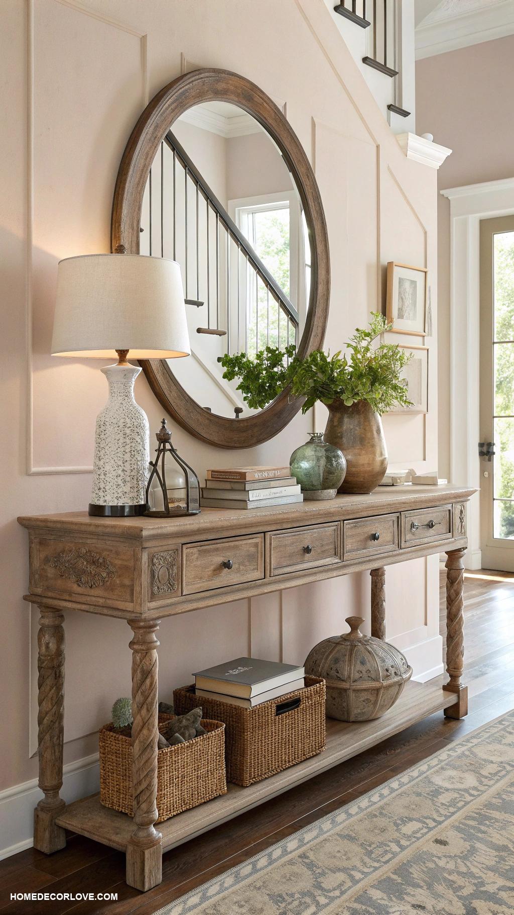 entryway storage ideas Add a console table with drawers
