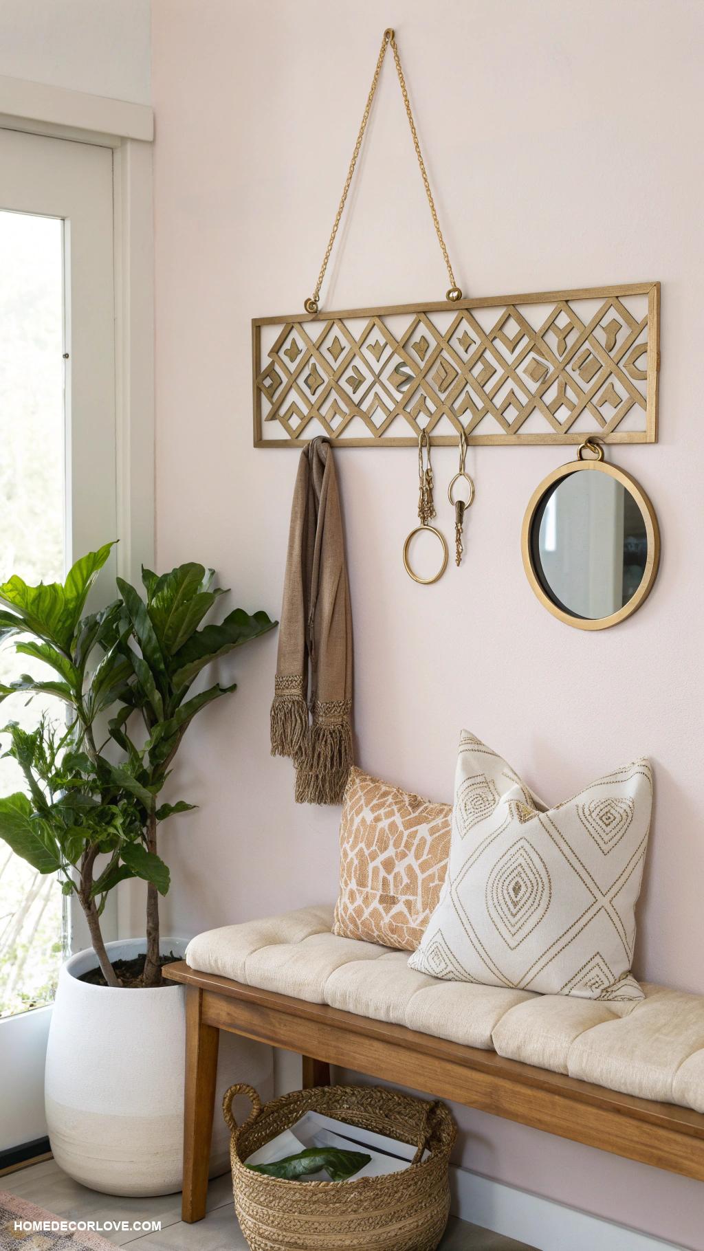 entryway table decor ideas Wall mounted key holder with chic design