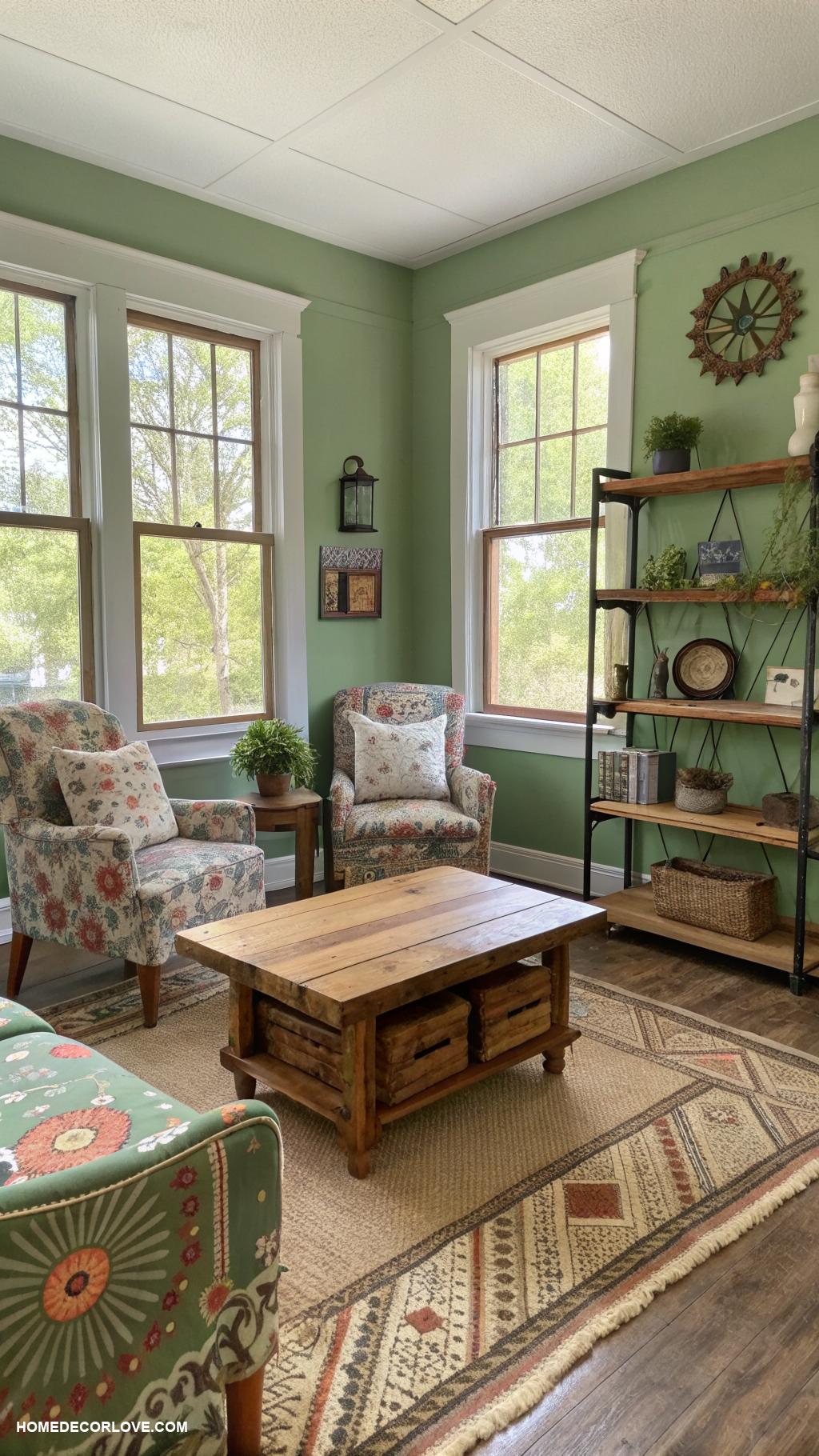 green living room ideas Choose vintage decor to reduce waste