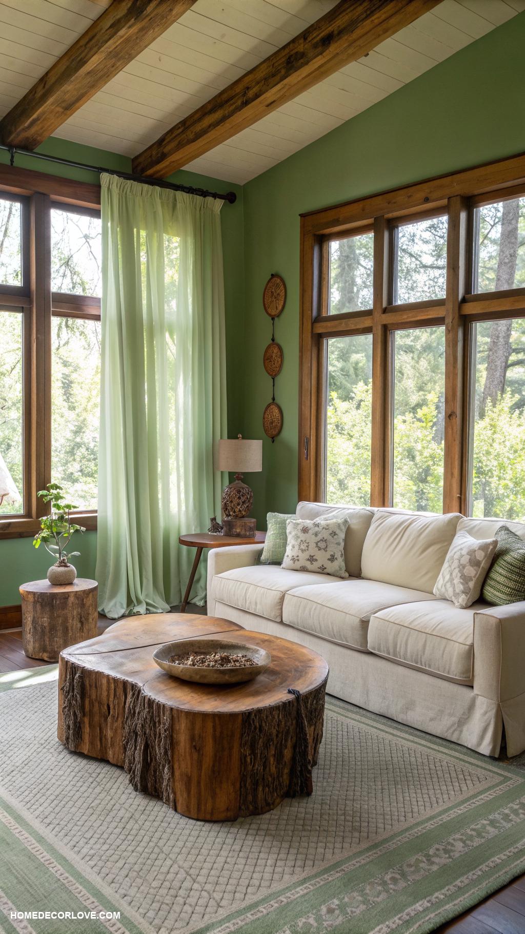 green living room ideas Select sustainable wood furniture