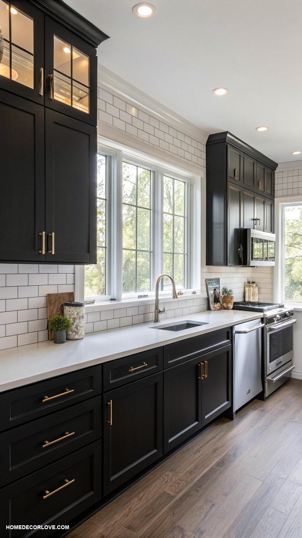kitchen cabinet color ideas Crisp black for sleek minimalism