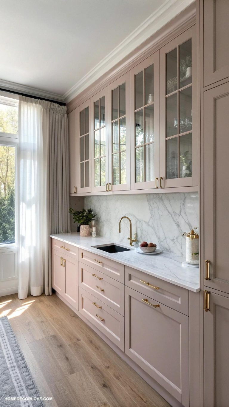 kitchen cabinet color ideas Muted blush pink for subtle charm