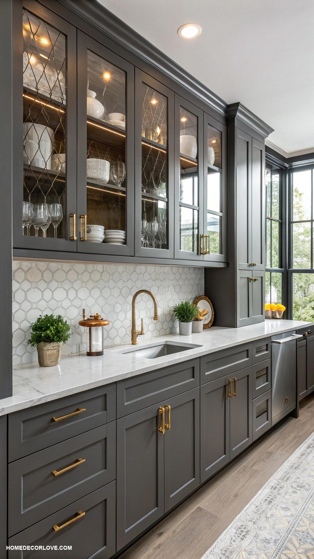 kitchen cabinet color ideas Rich charcoal gray for modern sophistication