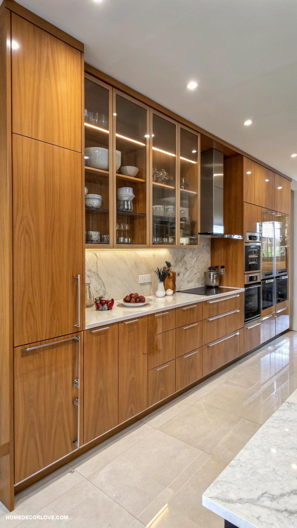 maple kitchen cabinets Glossy maple cabinets for contemporary design