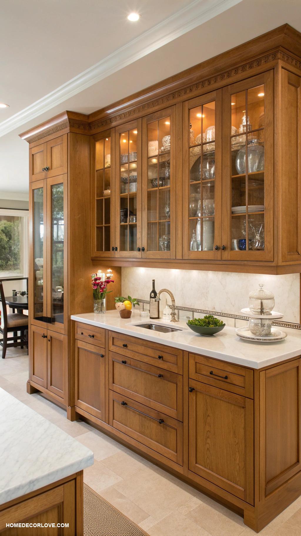 maple kitchen cabinets Maple cabinets with glass front doors