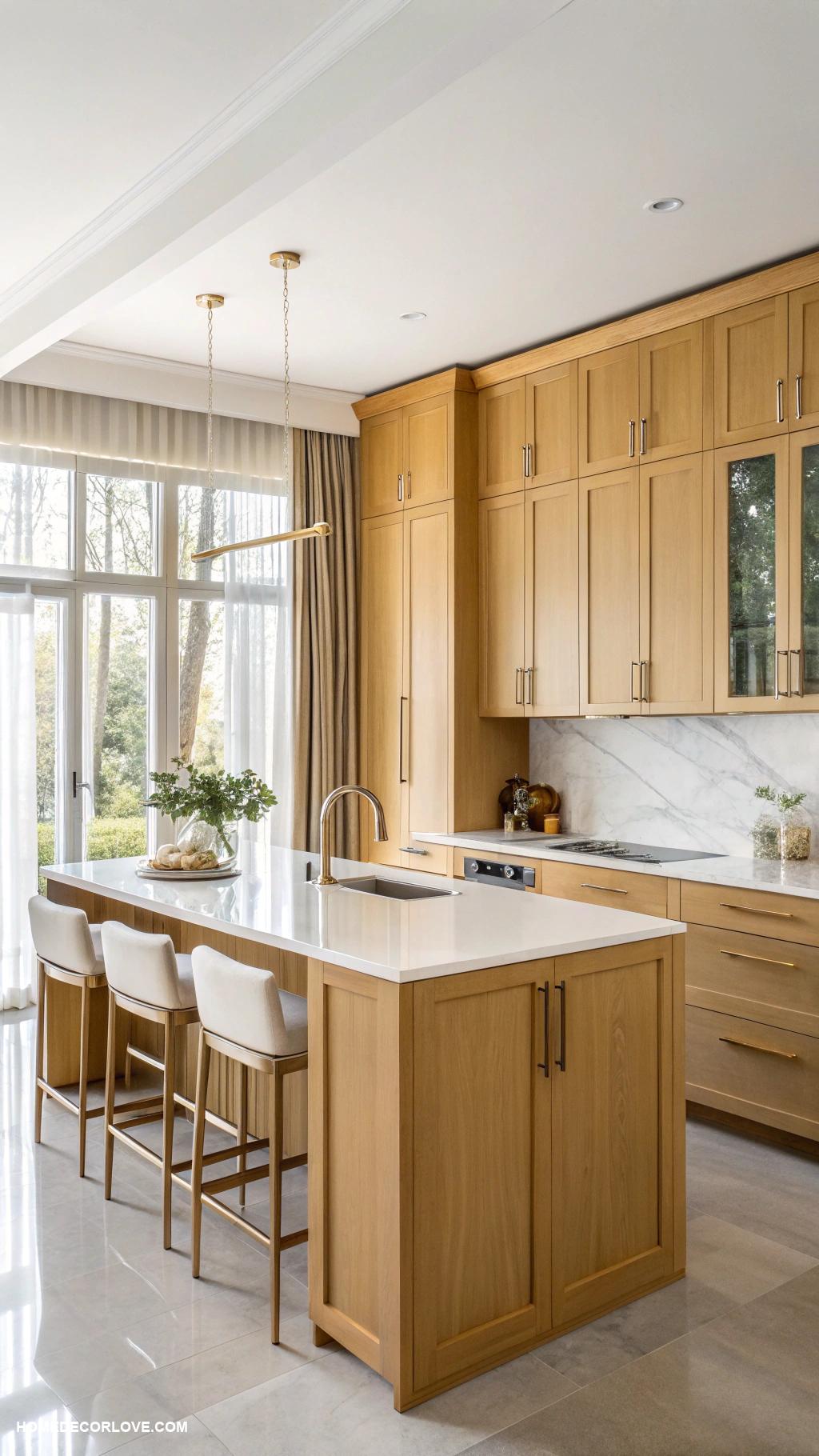 maple kitchen cabinets Modern maple cabinets with sleek handles