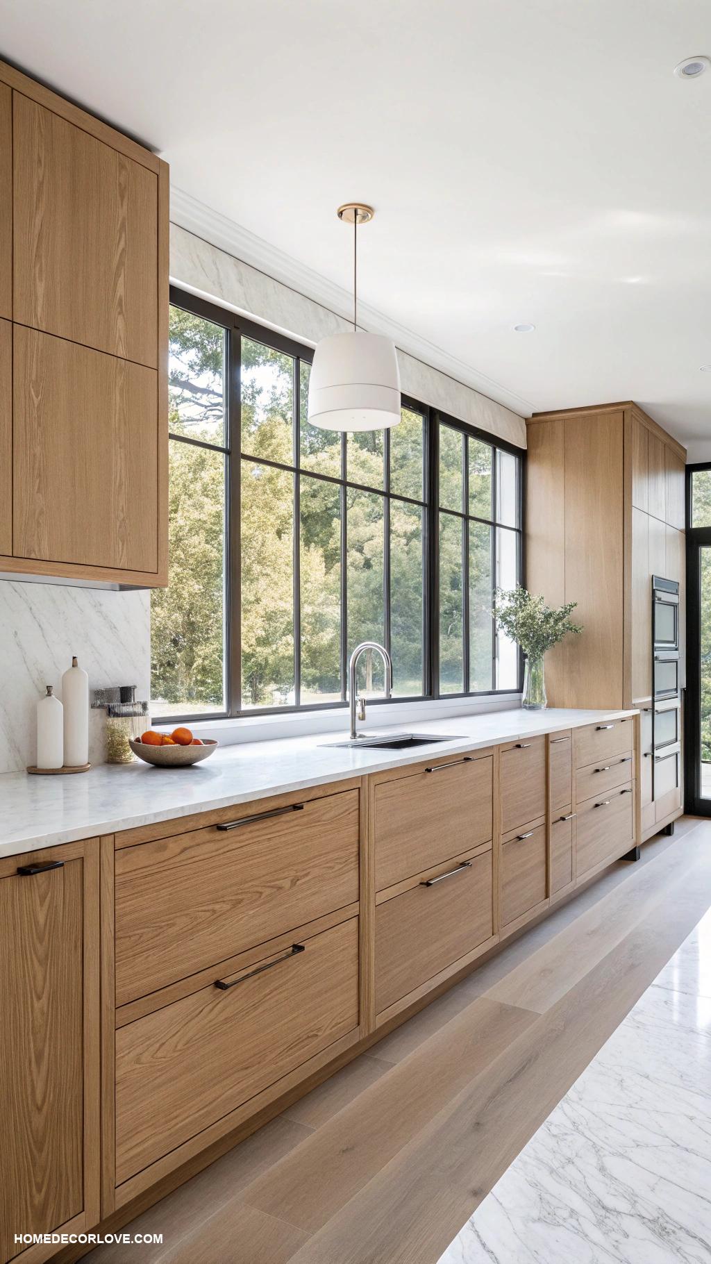 white oak kitchen cabinets Contemporary white oak cabinets with minimalist design