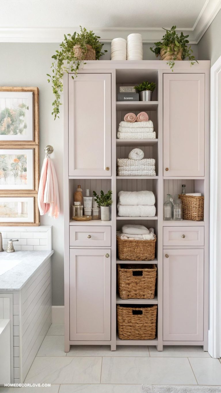 bathroom organization ideas Utilize vertical space with tall cabinets