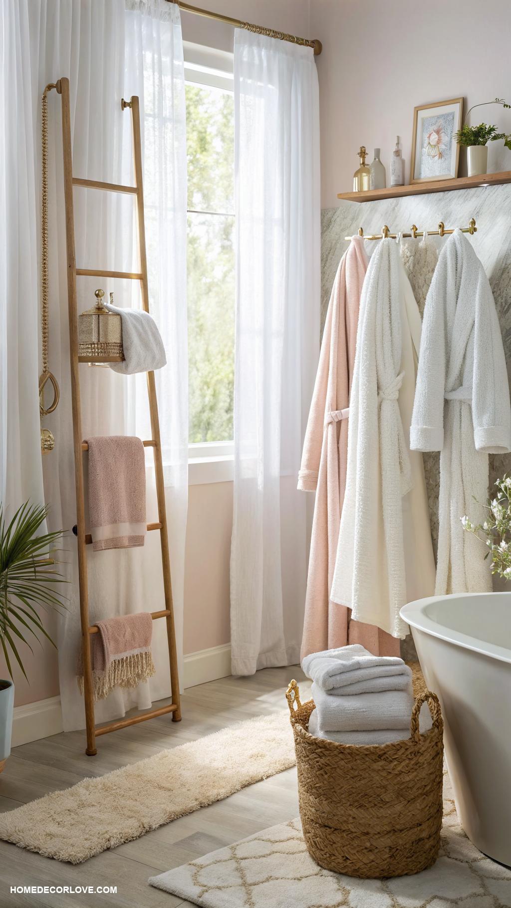 bathroom storage ideas Hanging racks for towels and robes
