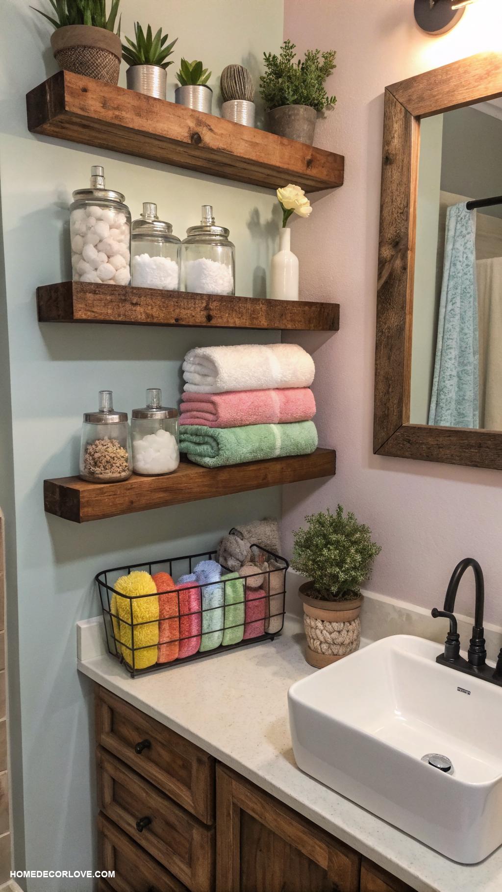 bathroom storage ideas Wall mounted shelves for decorative display