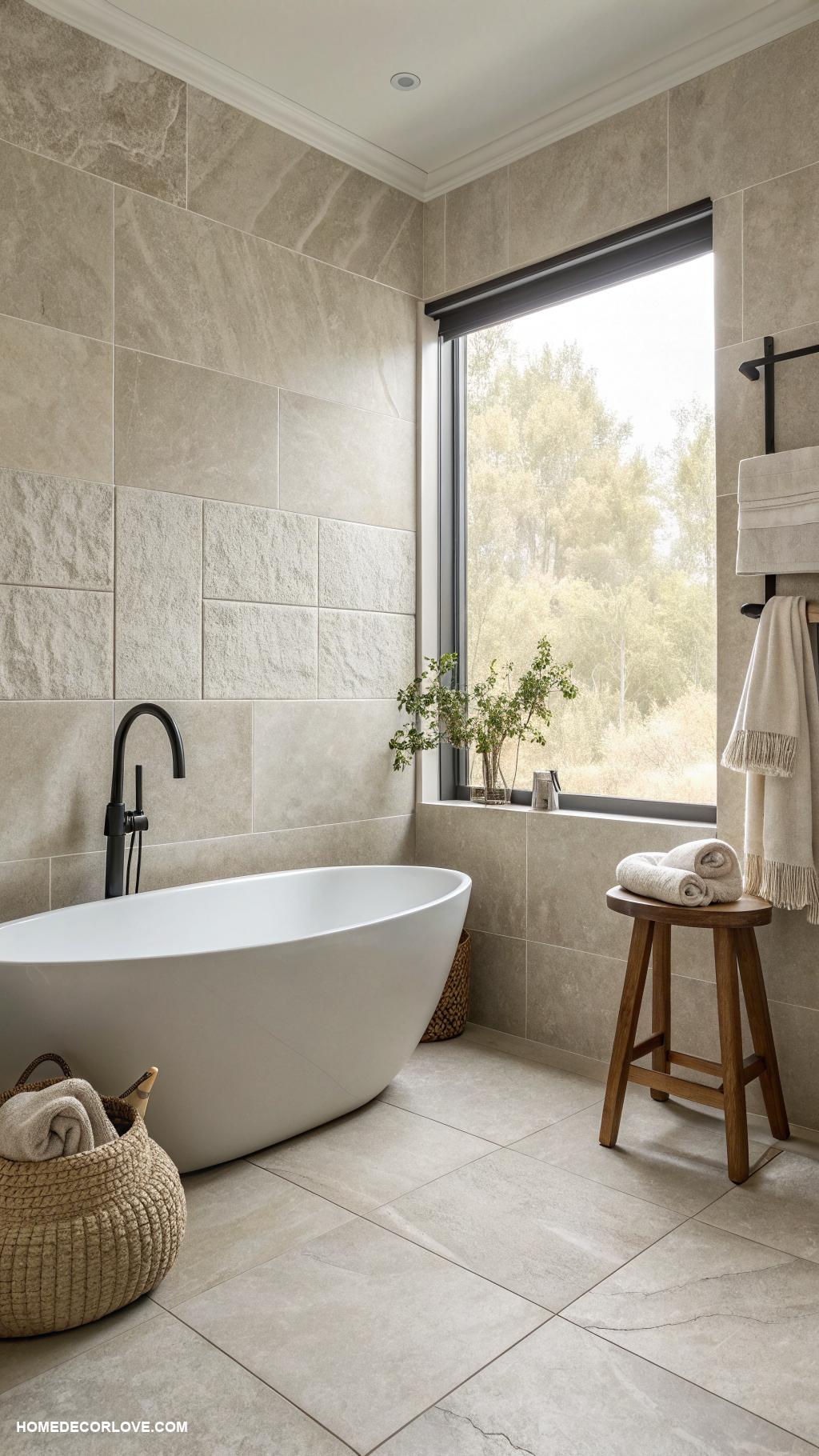 bathroom tile ideas Large format tiles for minimalistic style