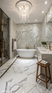 bathroom tile ideas Marble tiles for luxury ambiance