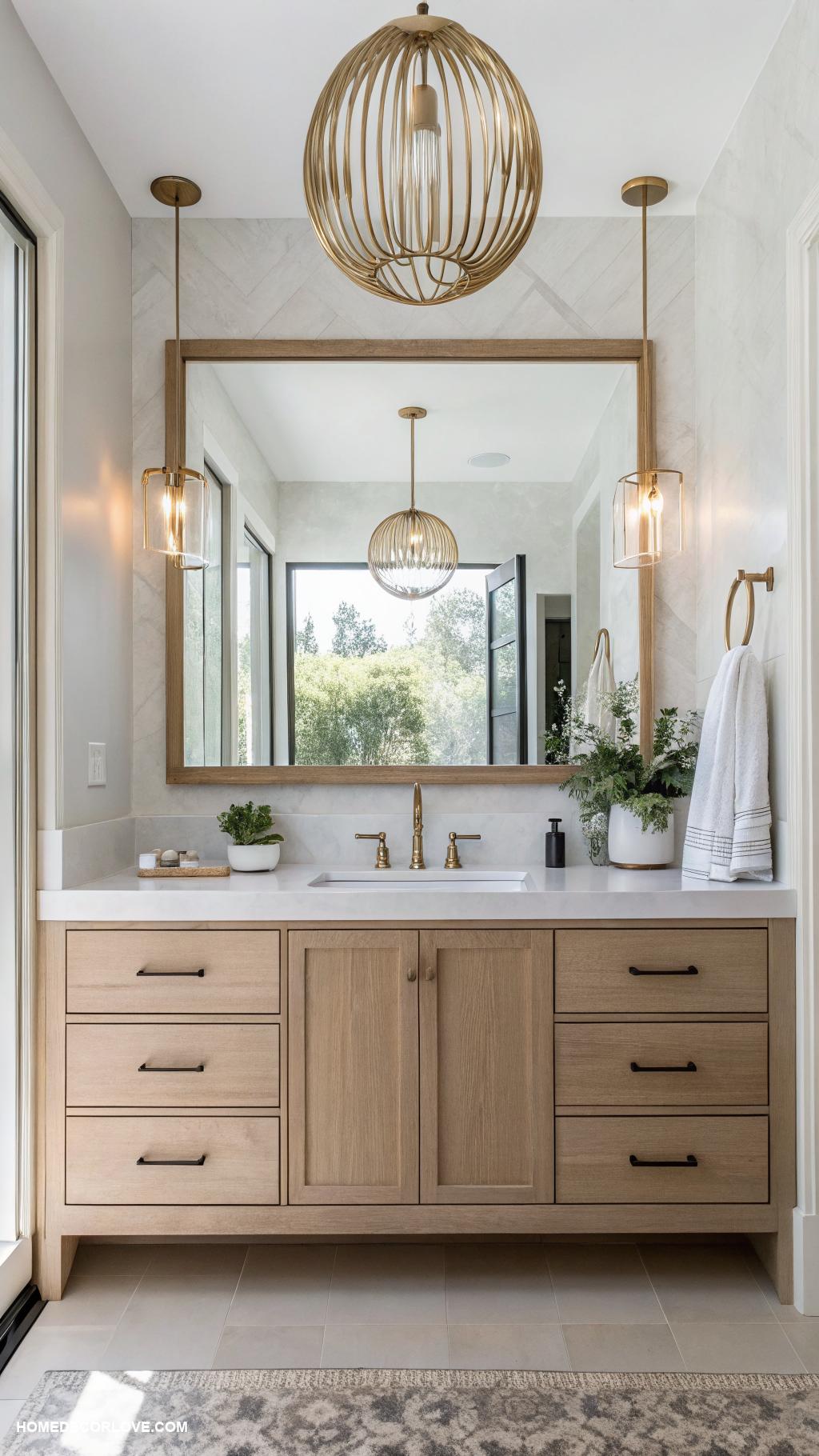 bathroom vanity ideas Wall mounted mirror for spacious feel