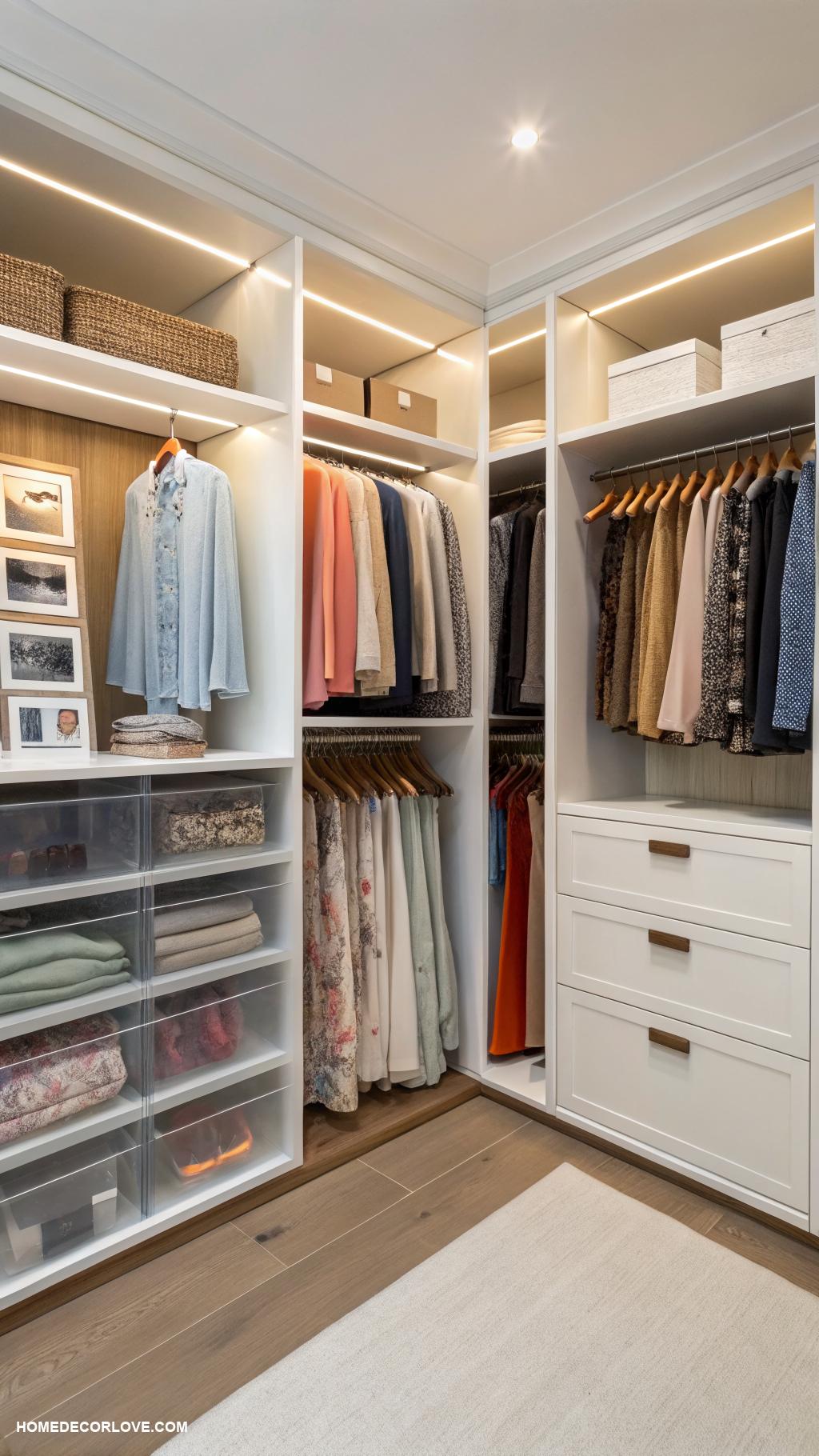 closet organization ideas Add shelf dividers for better organization