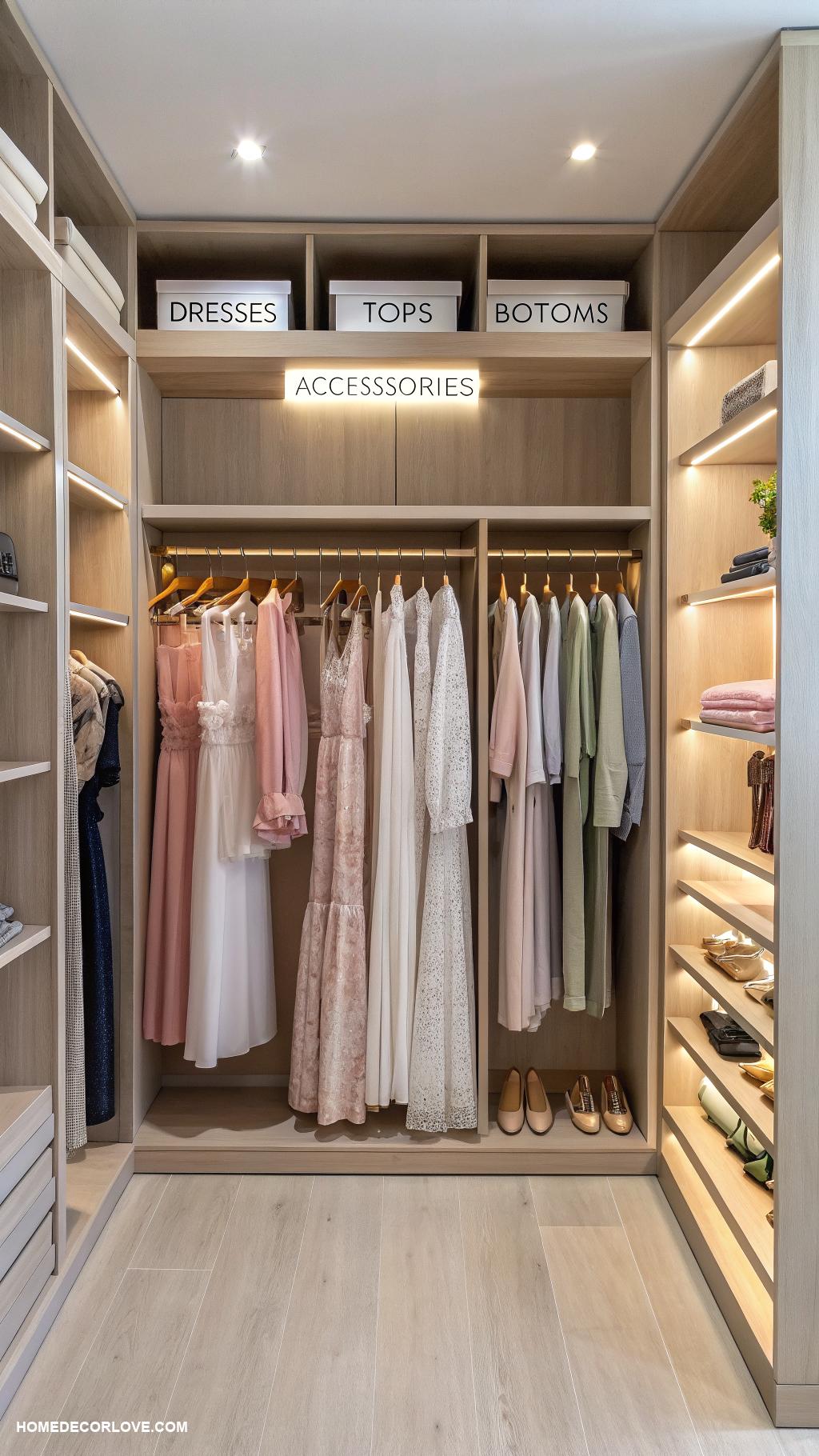 closet organization ideas Use matching hangers for a cohesive look