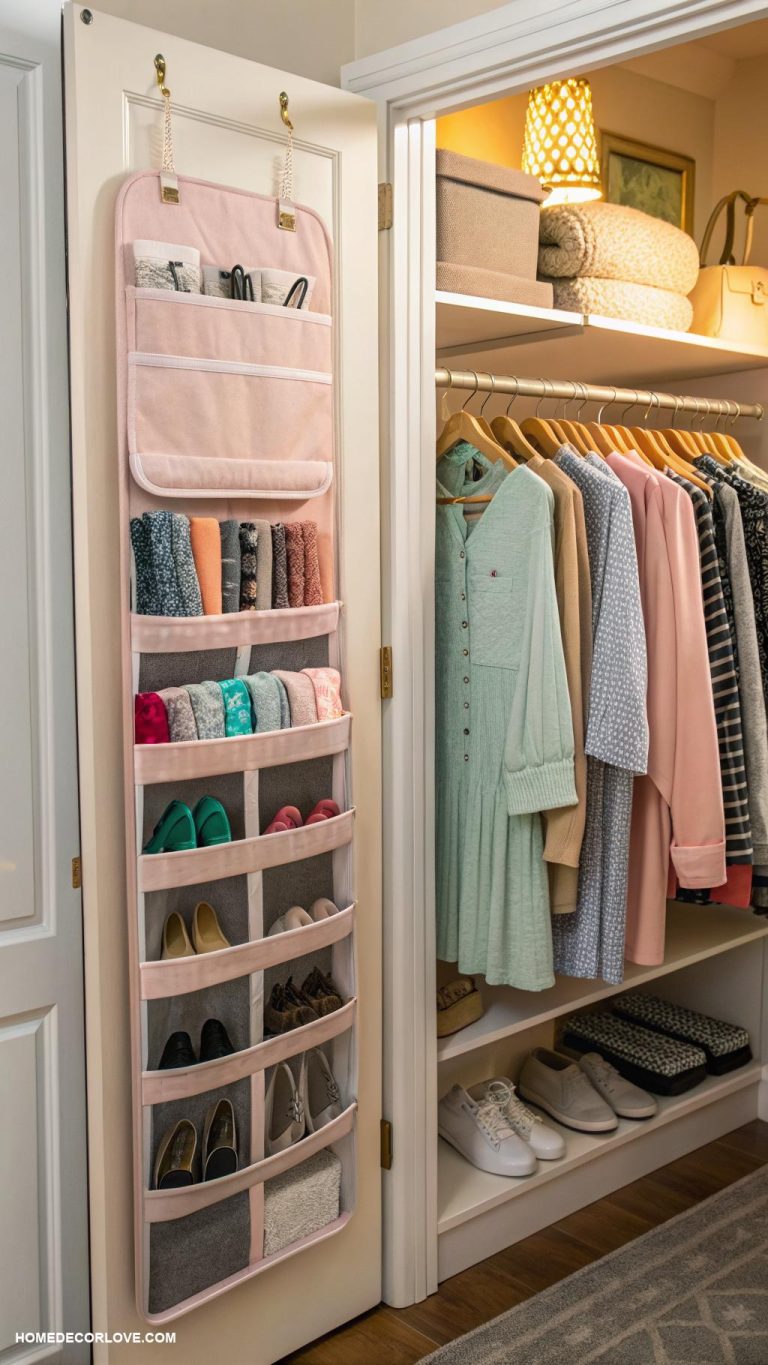 closet organization ideas Use over the door organizers for extra storage