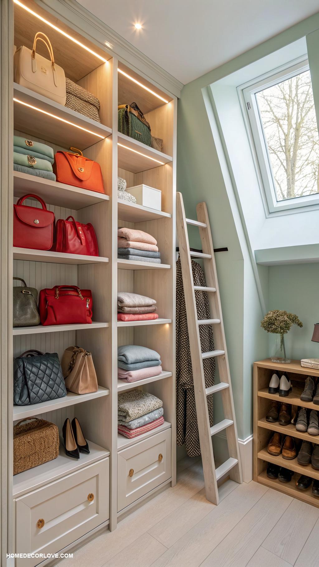 closet organization ideas Utilize vertical space with tall shelving