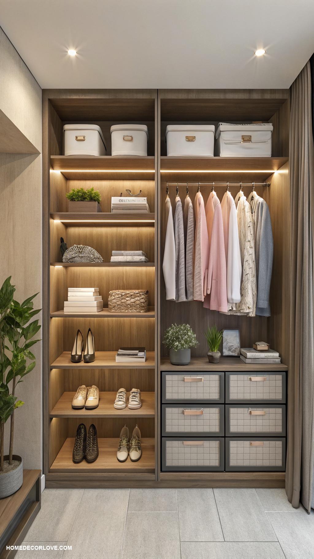 closet storage ideas Install shelves for extra vertical storage space