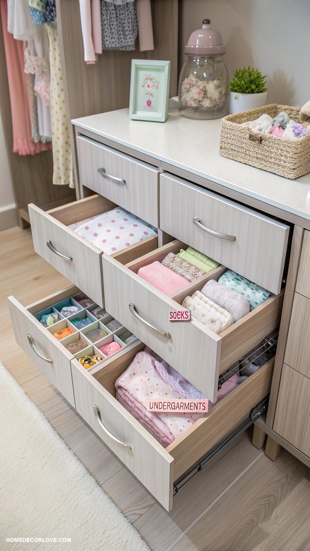 closet storage ideas Use drawer dividers for small items