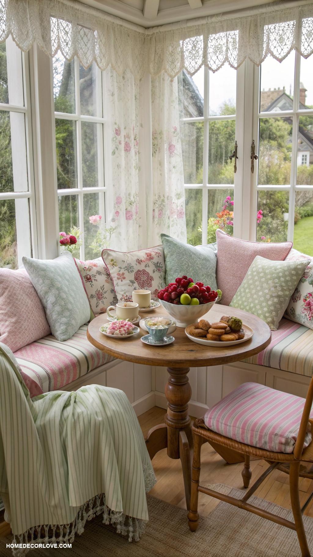 cottage breakfast nook ideas Comfy cushions for extra comfort
