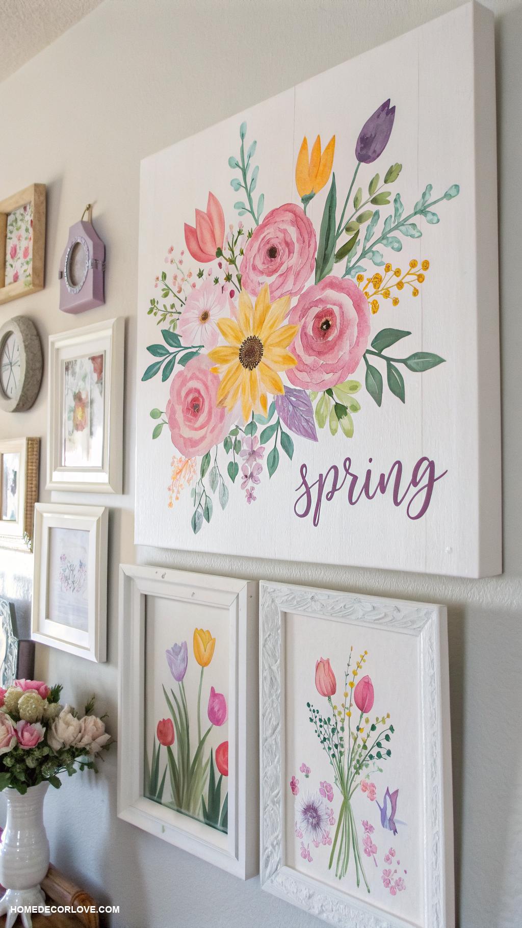 diy spring decor Spring themed wall art