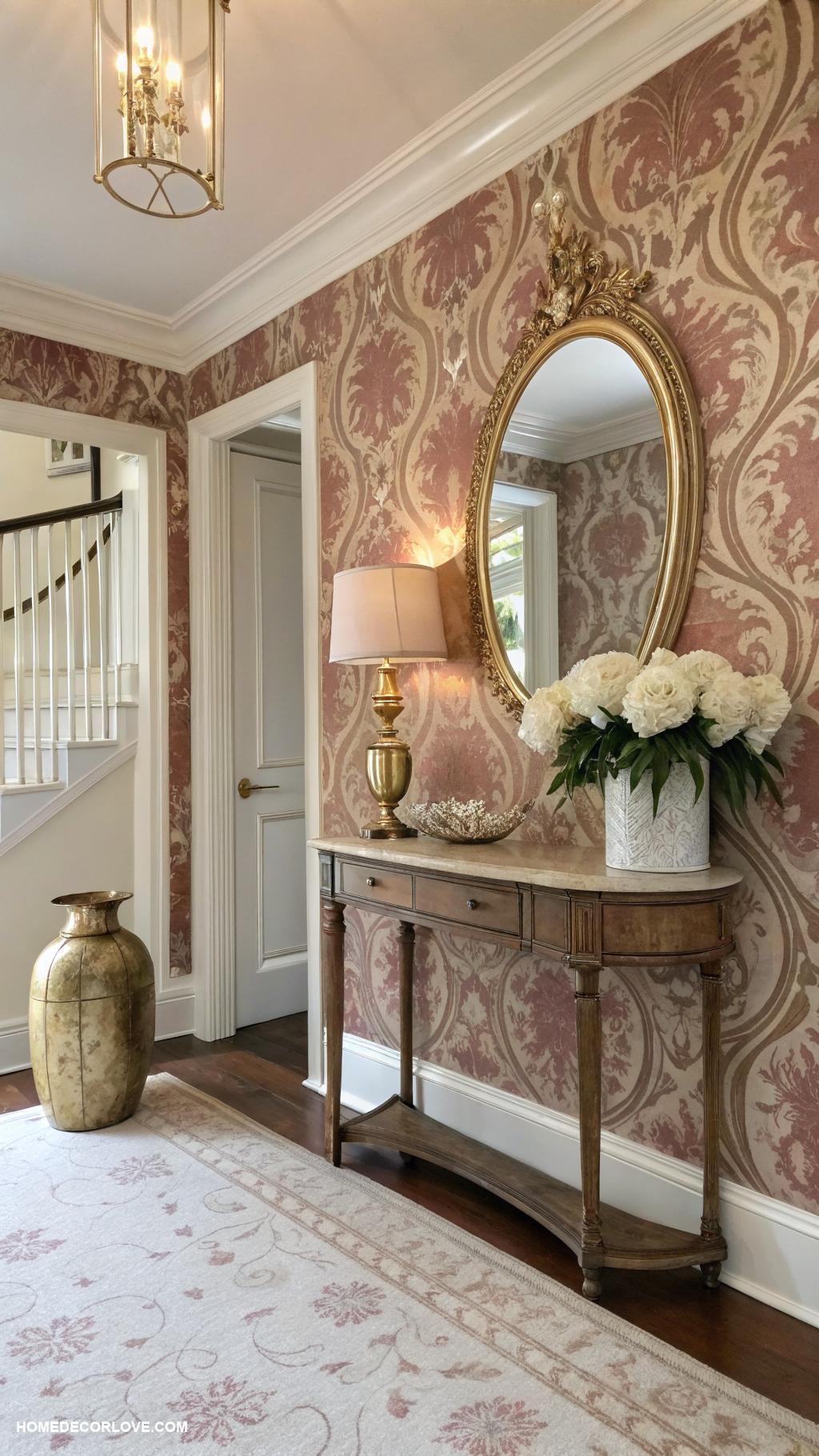 entryway wallpaper ideas Vintage wallpaper for timeless elegance