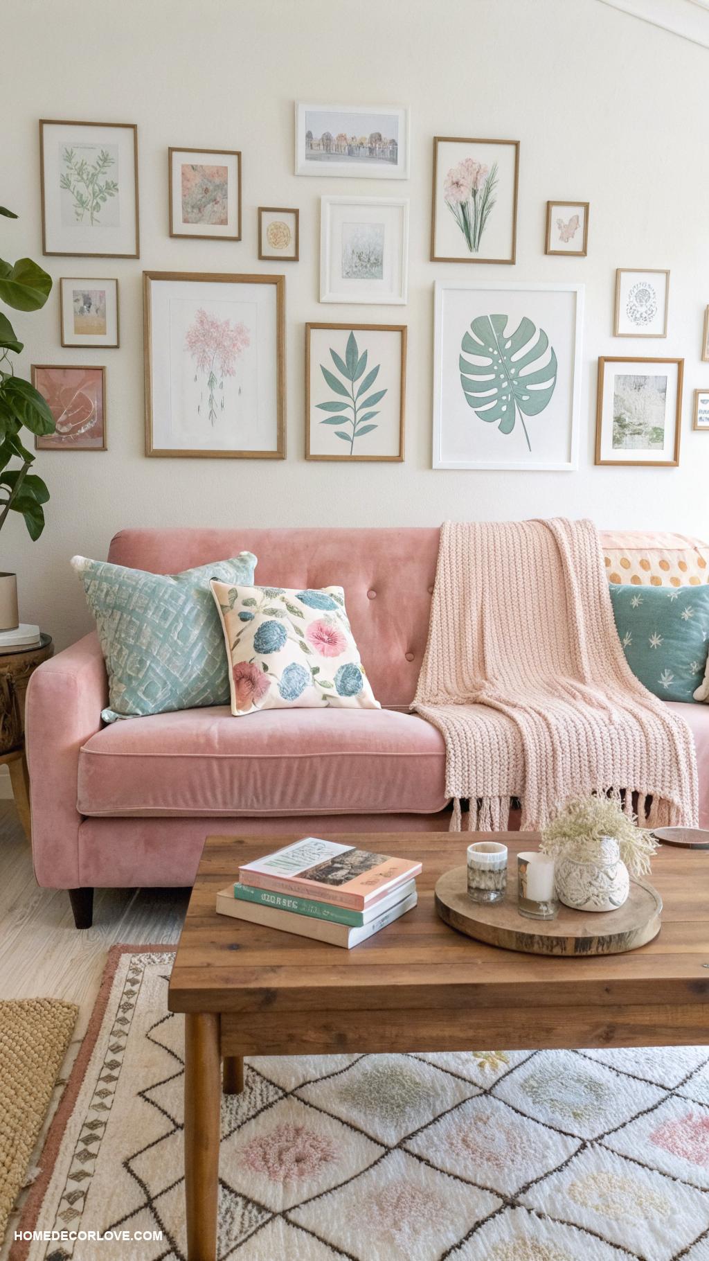 pastel boho living rooms Vintage pastel furniture with modern touches